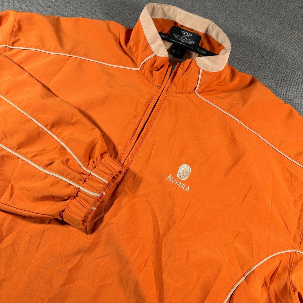 Straight Down Performance Windbreaker Mens M Orange Aviara 1/4 Zip Pullover
